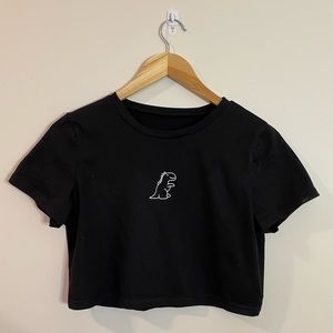 Dinosaur Black Crop Top